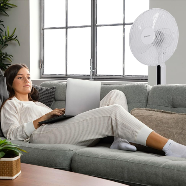 VENTILATEUR DAEWOO -Ventilateur sur pied DW-VENT-DI-1692AXK - Blanc
